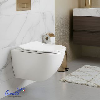 Унитаз подвесной Ceruttispa AMICI Aria Tornado CT11388 безободковый (490х335х340)